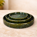 Green Speckled Ceramic Serving Dish Set