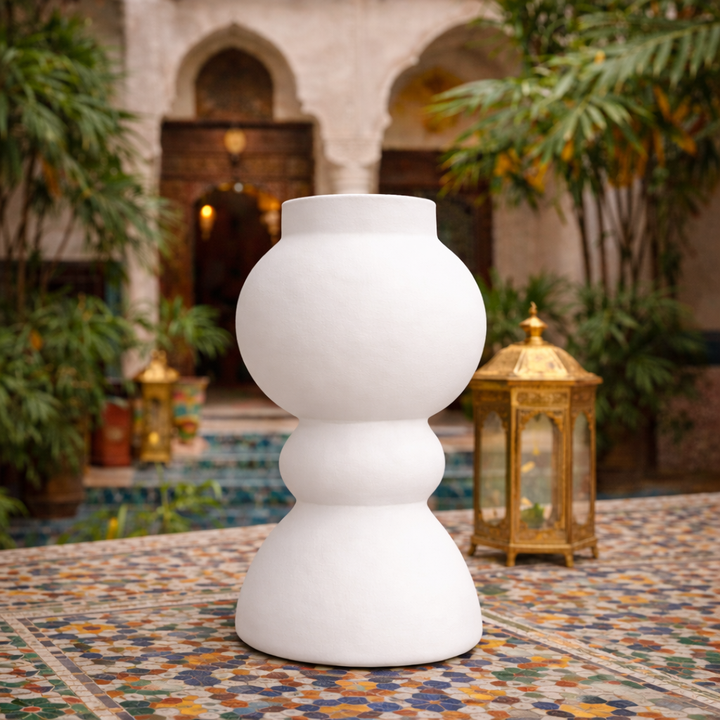 Matte White Sculptural Vase