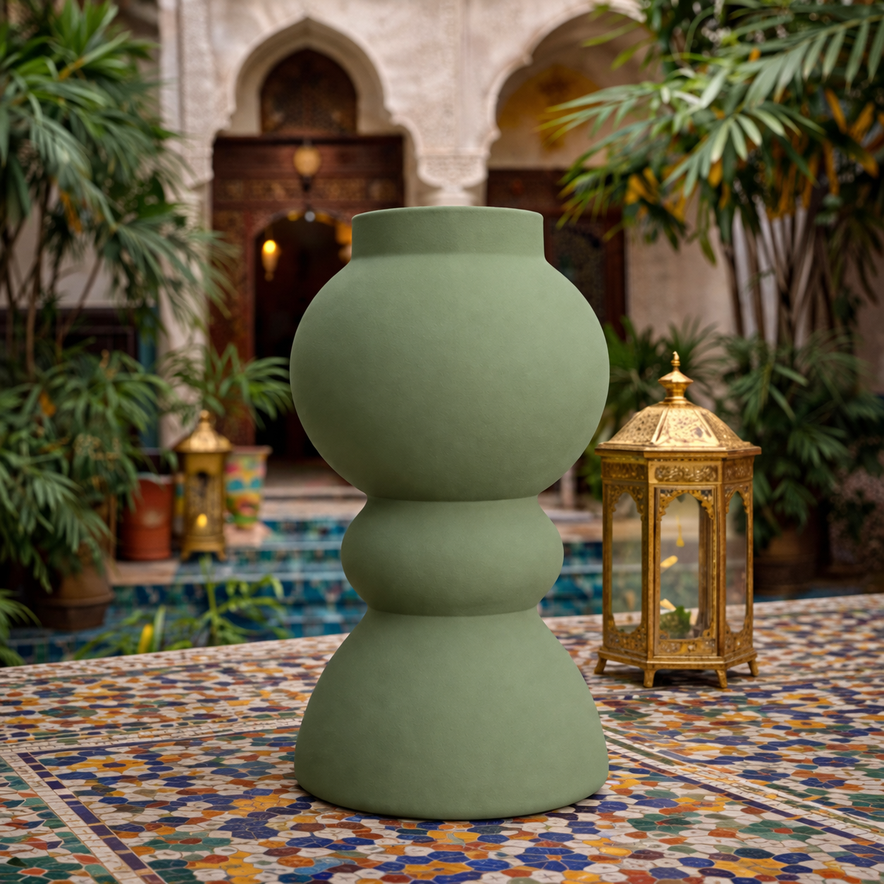 Sage Green Sculptural Vase