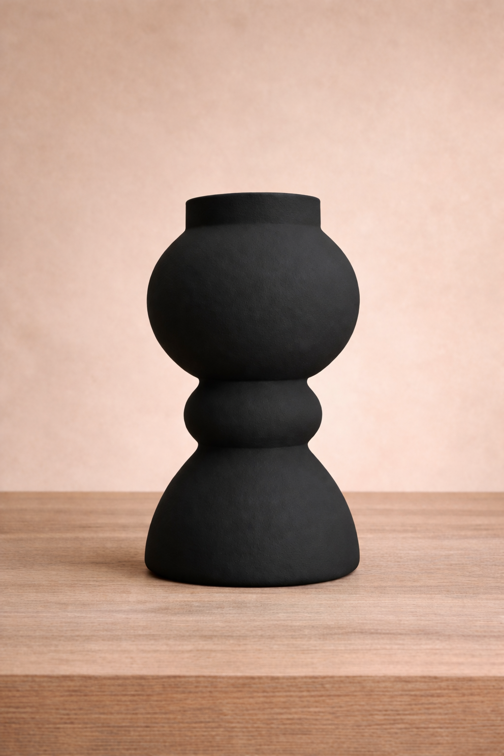 Matte Black Sculptural Vase
