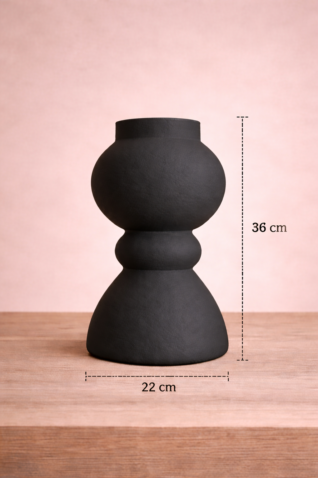 Matte Black Sculptural Vase