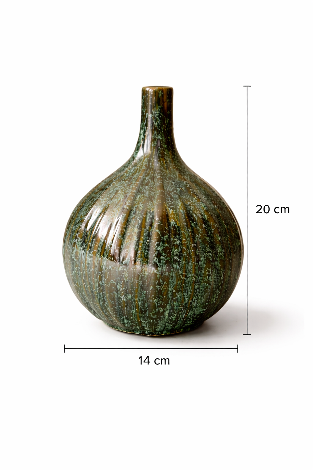 Handcrafted Decorative Ceramic Vase in Green