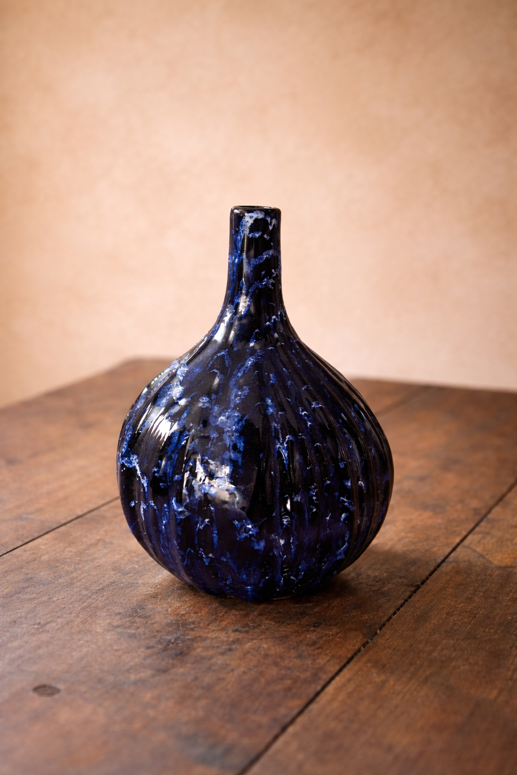 Handcrafted Decorative Ceramic Vase in Deep Blue