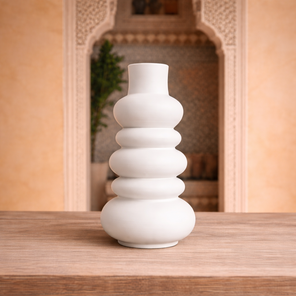 Matte White Sculptural Vase