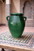 Handcrafted Green Ceramic Amphora Vase