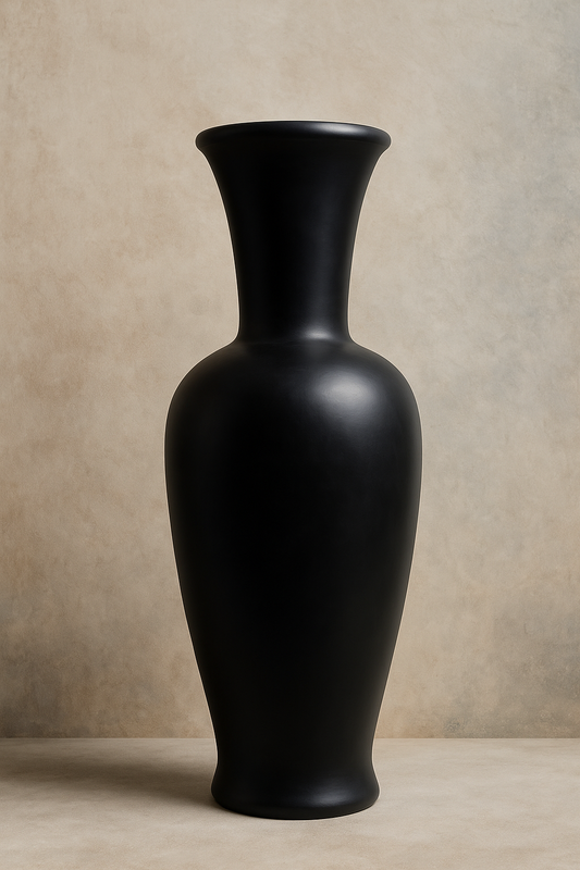 Handcrafted Ceramic Vase – Matte Black