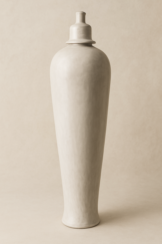 Tall Handcrafted Ceramic Vase – Natural Ivory