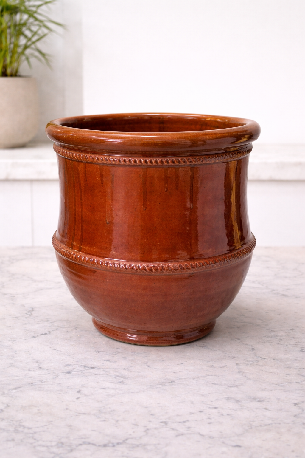 Handcrafted Sky Blue Ceramic Planter – Glossy Decorative Pot