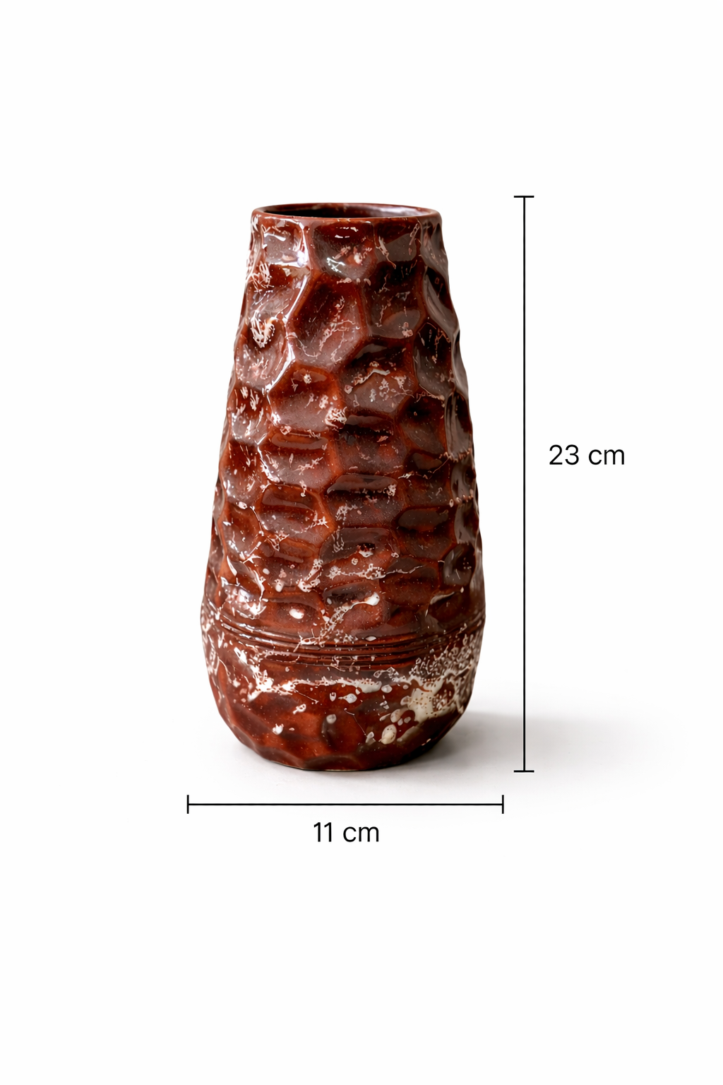 Handcrafted Textured Ceramic Vase in Red