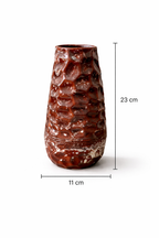 Handcrafted Textured Ceramic Vase in Red