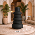 Matte Black Sculptural Vase
