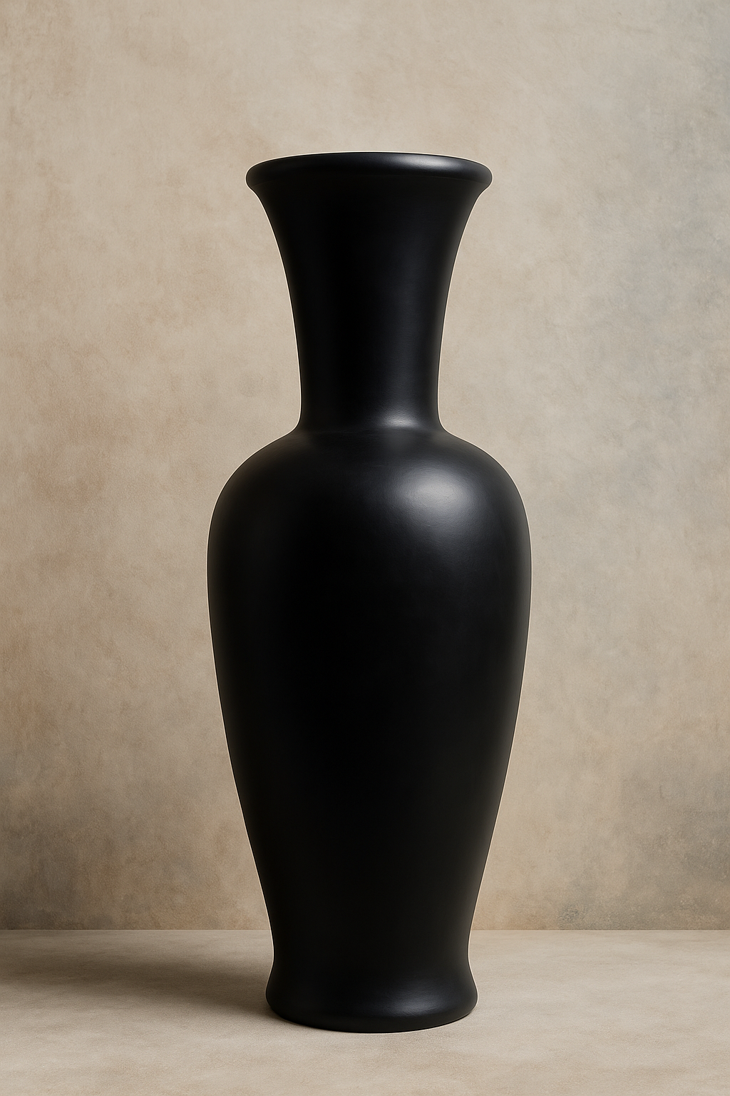 Vase noir mat élégant en poterie marocaine