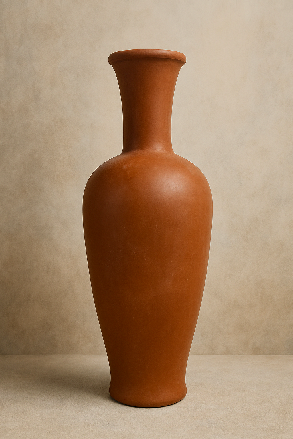 Vase traditionnel en terre cuite rouge-orange