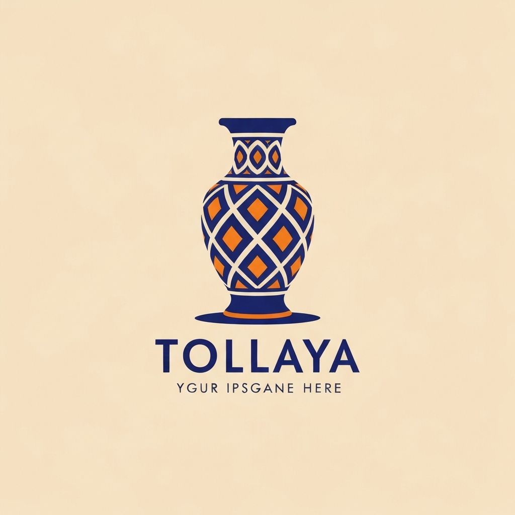 Logo Tollaya avec vase traditionnel aux motifs géométriques marocains